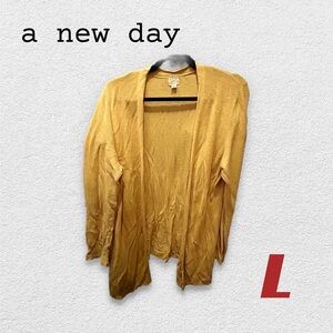 👍*GUC* A NEW DAY | L | Yellow casual chic knit cardigan with open front ❗️read